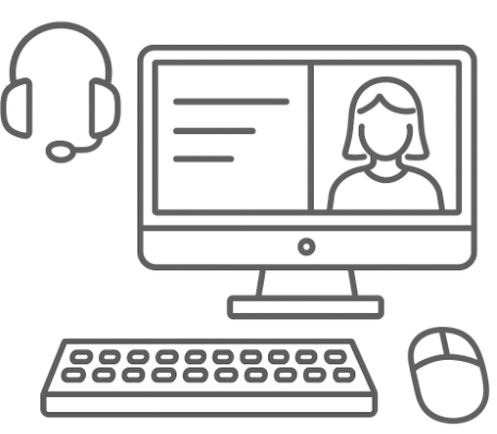 Symbolbild Onlineschulung – Headset und Bildschirm für technischen Support