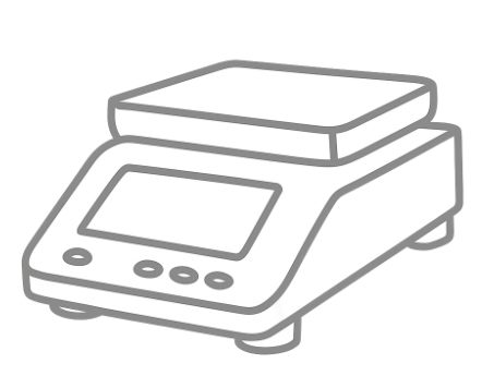 Symbolbild Reinraum-Waage – Linienzeichnung inspiriert von Mettler und Sartorius